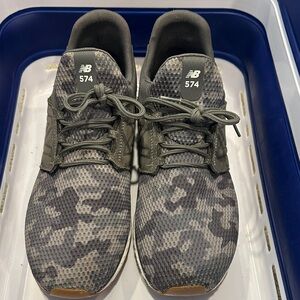 New Balance 574 Gray Camo Sneakers. Size 13.